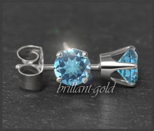 Ohrstecker 585 Gold Topas blau 4,5,6,7mm